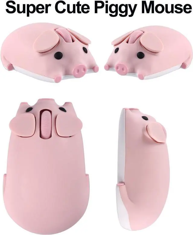 Alt view image 3 of 7 - Wireless Mouse Cute Pig Design Bluetooth Dual Mode Portable Compact Lightweight Silent Optical Kawaii Mice Kids Girls Student School Office Gift,Cute Red Love Heart Shape Wireless Bluetooth Mice