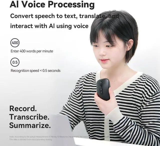 Alt view image 3 of 7 - M4 Wireless Smart Ai Mouse For Pc Laptops,One-Touch Voice Input, Ai Assistant, Meeting Recording, Screenshot Translation, And Multi-Language Compatibility, Is A High-Performance Office Device.