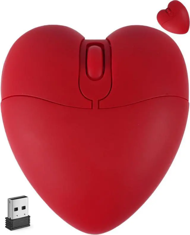 Alt view image 6 of 7 - Wireless Mouse Cute Pig Design Bluetooth Dual Mode Portable Compact Lightweight Silent Optical Kawaii Mice Kids Girls Student School Office Gift,Cute Red Love Heart Shape Wireless Bluetooth Mice
