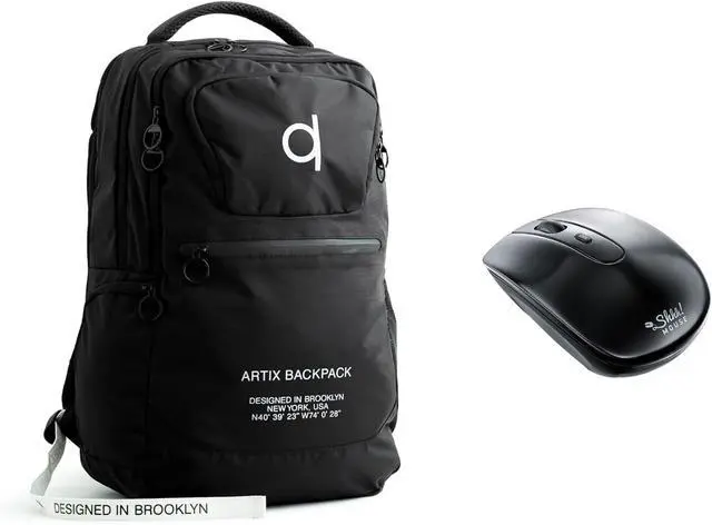 Main image of Save 22% on Ultimate Christmas Gift Set: Silent Wireless Mouse + Waterproof Laptop Backpack Bundle for Professionals - Ergonomic, Durable, and Stylish - Perfect for Office, School [Black/Grey]