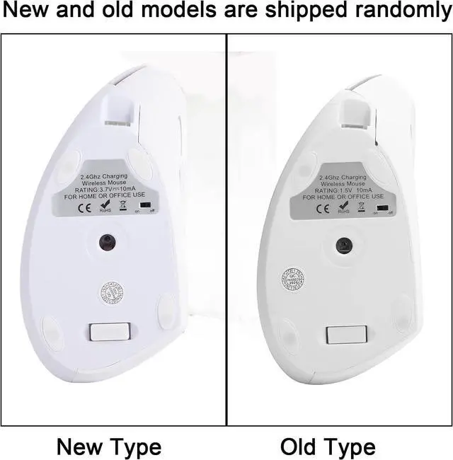 Alt view image 7 of 7 - Ergonomic Mouse Wireless Vertical Mouse RGB Backlit Mouse 2.4ghz Optical Mouse with 6 Buttons for Laptop PC Desktop Notebook Computer Mouse /206 (Color : White)
