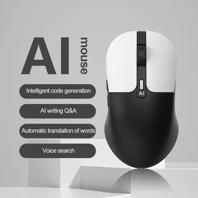 Alt view image 2 of 7 - AI GPT Mouse, Voice Typing, Voice and Word Translation, Multi-Language Reading, Code Generation, SWOT Analysis, Dual 2.4G or Bluetooth Wireless Mode Type-C Charging Port, Win7/10/11; MacOS10.15+