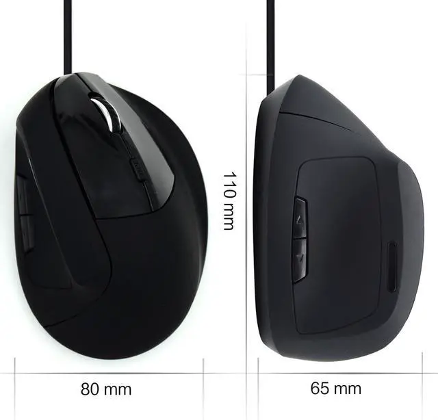 Alt view image 3 of 6 - EW315 Ergonomic Mouse Wired SBb, Black, EW3157