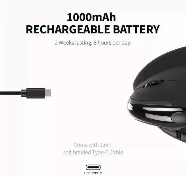 Main image of Generic Ergonomic Vertical Mouse with OLED Display & Multi-Device Connectivity, 6.53 x 3.81 x 3.22 in, Black