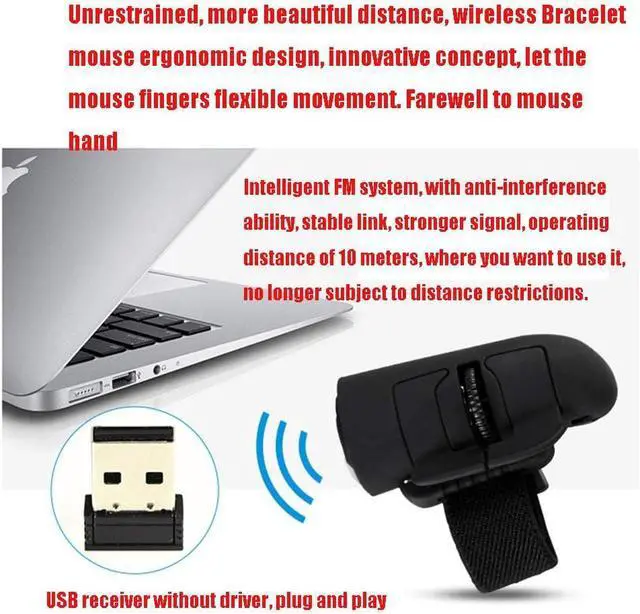 Alt view image 6 of 7 - 2.4G Wireless Finger Mouse Wireless Optical Pen Mouse for Laptop for PC Notebook Computer (3 Pieces) Black 603030MM (Purple 60 * 30 * 30MM)