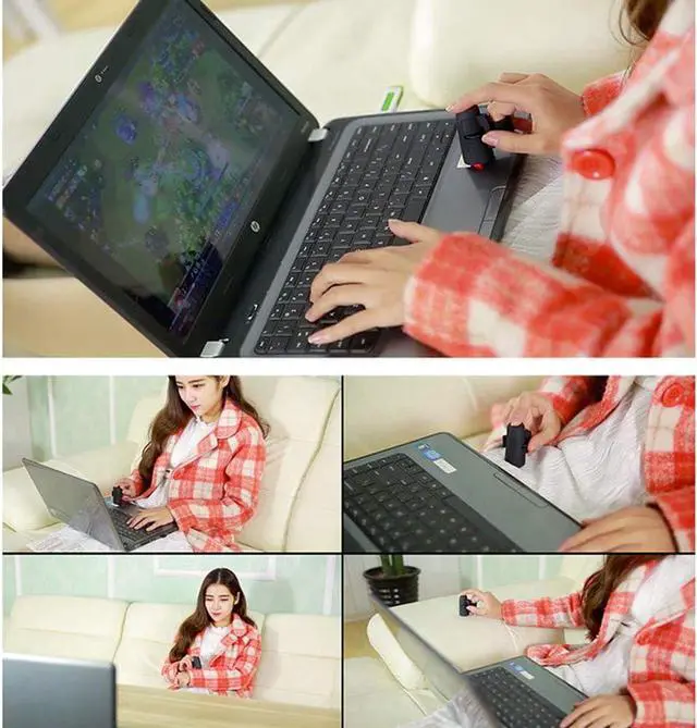 Alt view image 7 of 7 - 2.4G Wireless Finger Mouse Wireless Optical Pen Mouse for Laptop for PC Notebook Computer (3 Pieces) Black 603030MM (Purple 60 * 30 * 30MM)