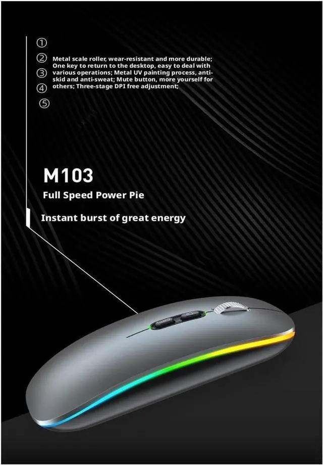 Alt view image 4 of 7 - Bluetooth Dual-Mode Wireless Mouse(Singlemodemetalash)