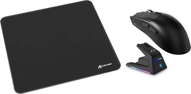 Main image of ATTACK SHARK X1 Wireless Gaming Mouse with RGB Charging Dock & CM02 Mouse Pad Combo,53g Ultra-Light Tri-Mode Mouse PAW3395 PRO Sensor 40K DPI & High-Density Fiber Pad,5S Coating,for Win/Mac