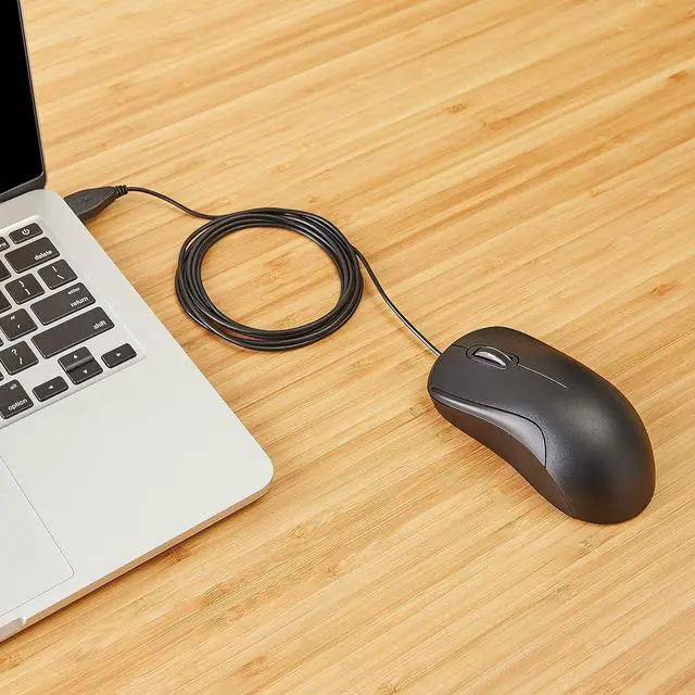 Alt view image 3 of 4 - Wired USB Mouse, 3-Buttons,1000 DPI Optical Tracking, Ambidextrous, Compatible with PC, Laptop