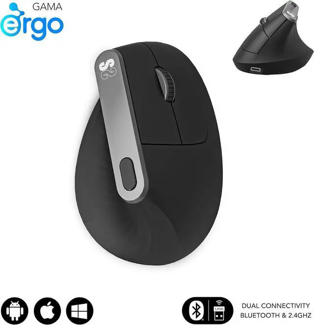 Alt view image 2 of 7 - Nature Vertical Ergo Dual Mouse Battery Black