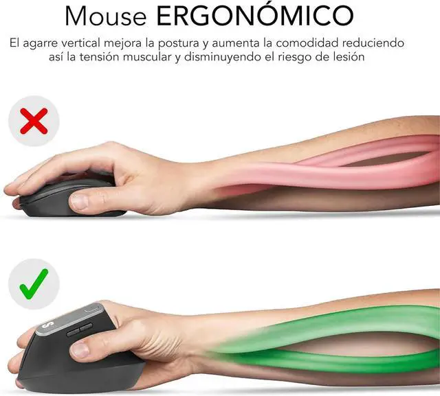 Alt view image 6 of 7 - Nature Vertical Ergo Dual Mouse Battery Black