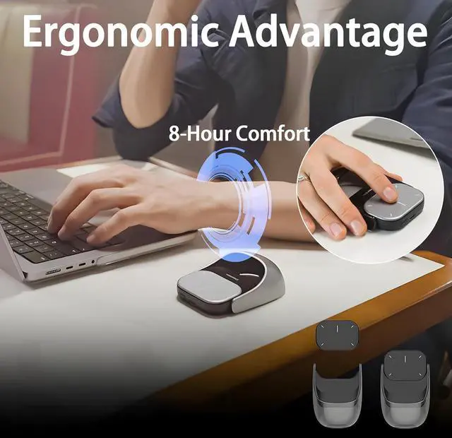 Alt view image 3 of 6 - 2025 AI Smart Mouse for PC Laptop,ChatGPT Enabled Bluetooth Mouse with Voice Recording & AI Summarize, Ergonomic Presenter Laser Pointer Remote, USB Rechargeable,Recording