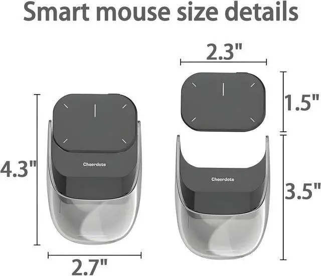 Alt view image 6 of 6 - 2025 AI Smart Mouse for PC Laptop,ChatGPT Enabled Bluetooth Mouse with Voice Recording & AI Summarize, Ergonomic Presenter Laser Pointer Remote, USB Rechargeable,Recording