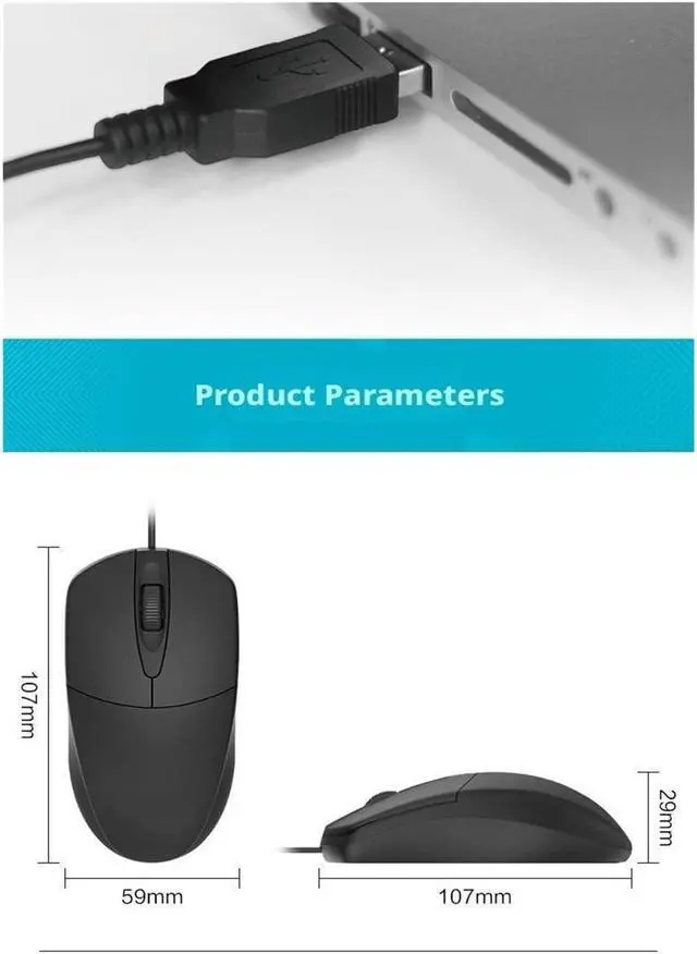 Alt view image 6 of 7 - Wired Mouse