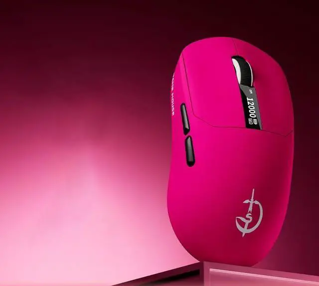 Main image of holy sword M890 Lightweight Gaming Mouse, 24000 DPI, 2000Hz, LCD Display, Bluetooth/2.4G/Wired, Pink/Black/White (Pink)
