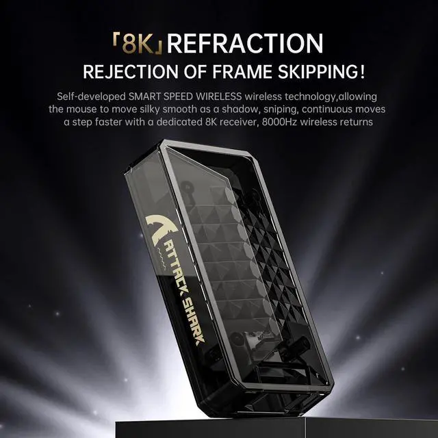 Alt view image 6 of 7 - x Attack SHRAK X8ULTRA Wireless Gaming Mouse with 42000 DPI,3950MAX Sensor,55g Lightweight Mouse with 8K Hz Polling Rate,Nordic52840,Tri-Mode 2.4Ghz/Type-C/BT5.0 for PC/Mac/Linux(White)