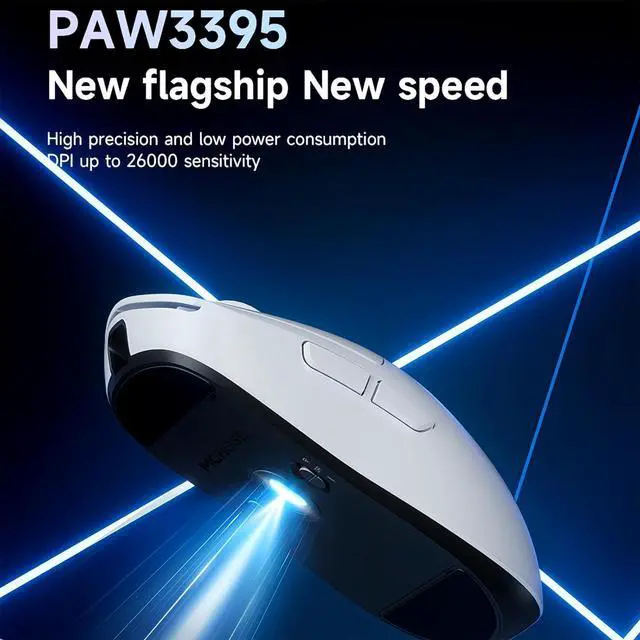 Alt view image 5 of 7 - MCHOSE A5 V2 Ultra Wireless Gaming Mouse Triple Mode BT/2.4G/Type-C Wired 26000 DPI Optical Sensor 5 Programmable Buttons 130h Battery Life 54g Lightweight Ergonomic Mouse for PC/Mac (White)