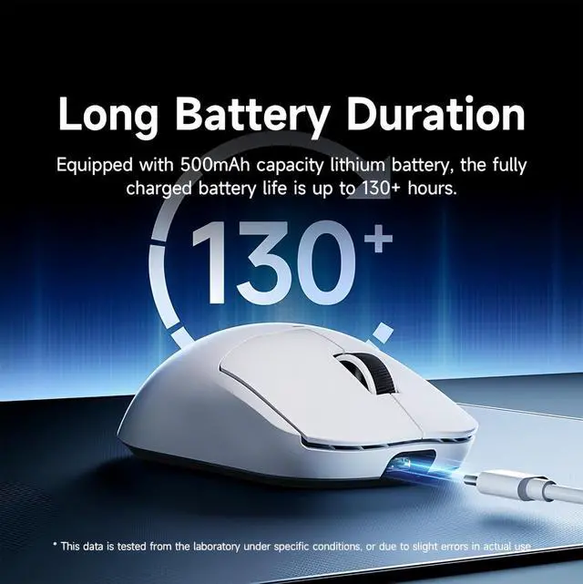 Alt view image 4 of 7 - MCHOSE A5 V2 Ultra Wireless Gaming Mouse Triple Mode BT/2.4G/Type-C Wired 26000 DPI Optical Sensor 5 Programmable Buttons 130h Battery Life 54g Lightweight Ergonomic Mouse for PC/Mac (White)
