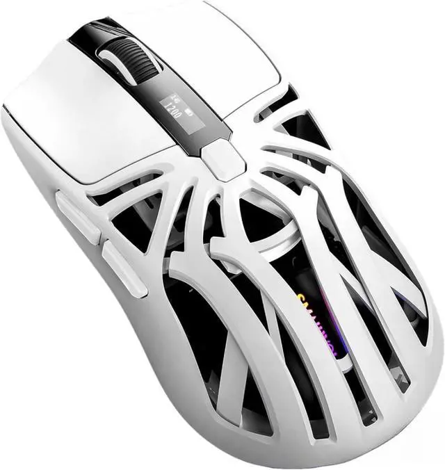 Main image of Hole Hollow Gamin Mouse with 6-Speed DPI, 2.4G Wireless & Bluetooth 5.1, Type-C Charging, 10000Hz Polling Rate (White)