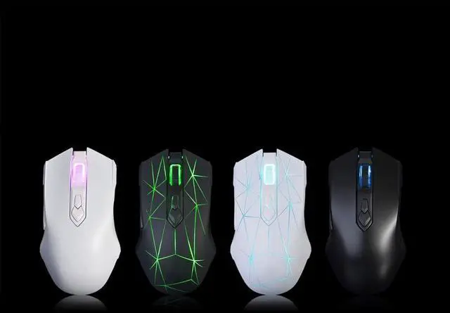 Alt view image 3 of 6 - Computer Accessories AJ52 7 RGB Backlit Modes Wired Professional E-Sports Gaming Mouse Adjustable DPI 750/1000/1250/1500/1750/2000/2500 White + Pattern/565