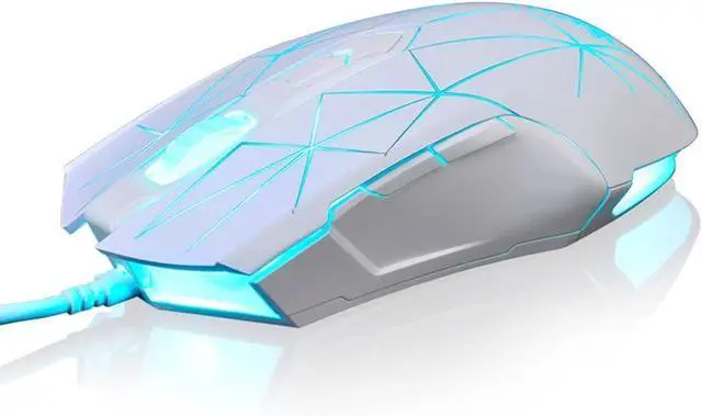 Alt view image 4 of 6 - Computer Accessories AJ52 7 RGB Backlit Modes Wired Professional E-Sports Gaming Mouse Adjustable DPI 750/1000/1250/1500/1750/2000/2500 White + Pattern/565