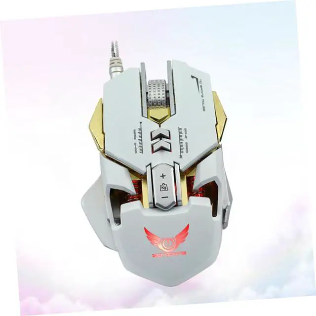 Alt view image 2 of 7 - 2pcs Mouse Silent Gaming High Performance Gaming RGB Gamer Computer Gaming Mice Cool Gaming Essential Gaming Gamer Mice Counterweight X300 White Wired/308, 12345/5