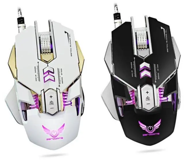 Alt view image 3 of 7 - 2pcs Mouse Silent Gaming High Performance Gaming RGB Gamer Computer Gaming Mice Cool Gaming Essential Gaming Gamer Mice Counterweight X300 White Wired/308, 12345/5