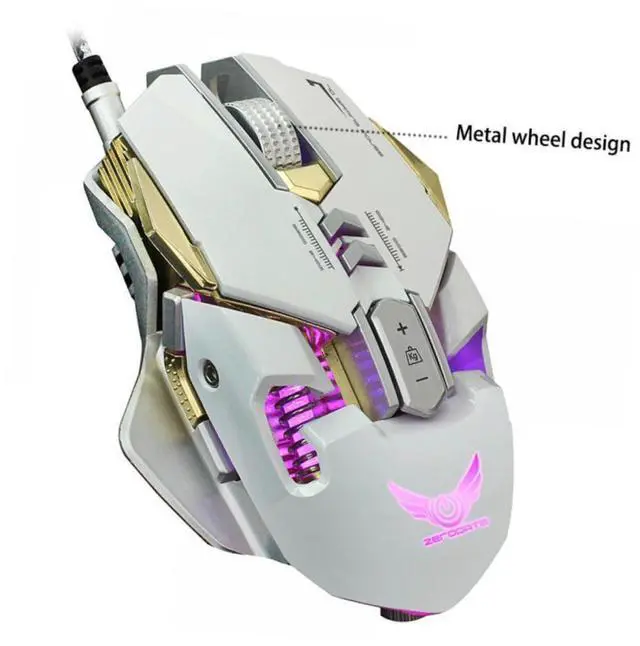 Alt view image 7 of 7 - 2pcs Mouse Silent Gaming High Performance Gaming RGB Gamer Computer Gaming Mice Cool Gaming Essential Gaming Gamer Mice Counterweight X300 White Wired/308, 12345/5