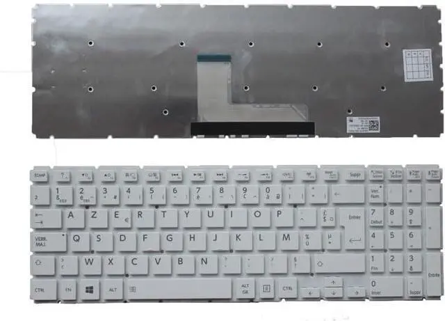 Alt view image 2 of 5 - OEM New French Keyboard for Satellite L50-B L55-B L55DT-B S50-B S55-B - Black/White Replacement Laptop Keyboard Accessories(White)