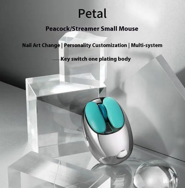 Alt view image 5 of 6 - Bluetooth Wireless Mouse  3600 DPI, Silent Click, Dual Mode (Bluetooth/2.4G), Magnetic Nail Customization, Electroplated Design, for Mac/Windows/Android