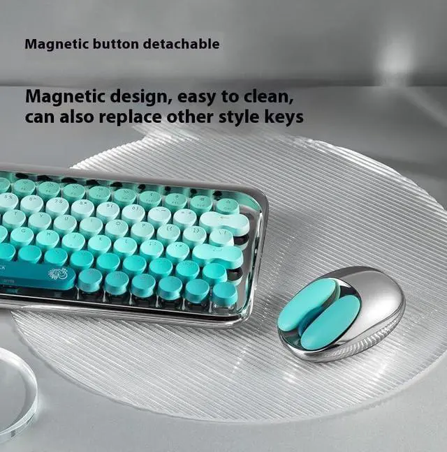 Alt view image 6 of 6 - Bluetooth Wireless Mouse  3600 DPI, Silent Click, Dual Mode (Bluetooth/2.4G), Magnetic Nail Customization, Electroplated Design, for Mac/Windows/Android