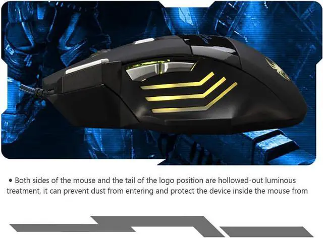 Alt view image 4 of 7 - T-80 Gaming Mouse 7200 DPI Backlit Multi-Color LED Optical 7 Button Mouse Gamer USB Wired Gaming Mouse for Pro Gamer/581