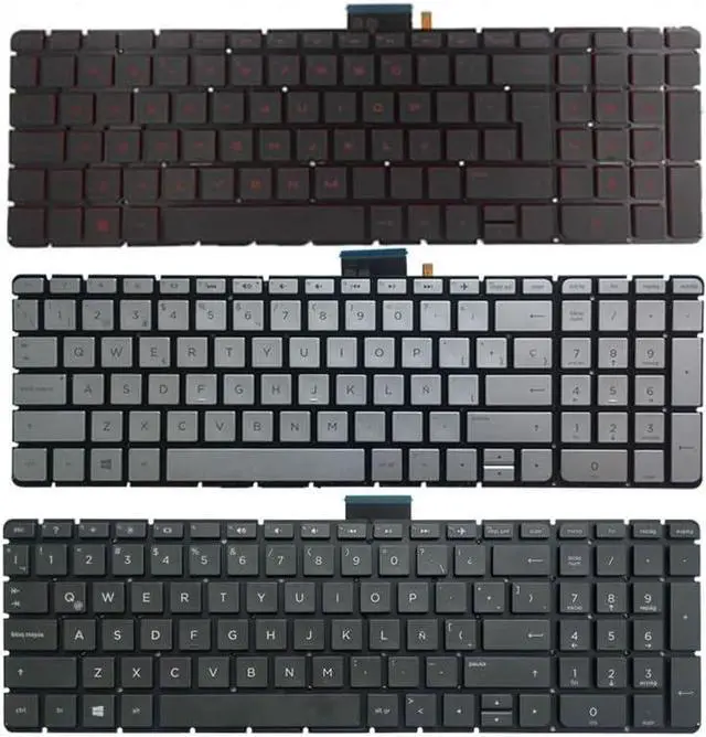 Alt view image 2 of 3 - OEM Spanish/Latin Laptop Keyboard for HP Pavilion 15 Series - 15-AS, 15T-AS, 15-AE, 15-AH, 15-AW, 15T-AE, 15-BC, 15-AX, 15-AN, 15-BK, 15-AB, 15Z-AB - Silver/Black/Red Accessories(Red SP backlit)