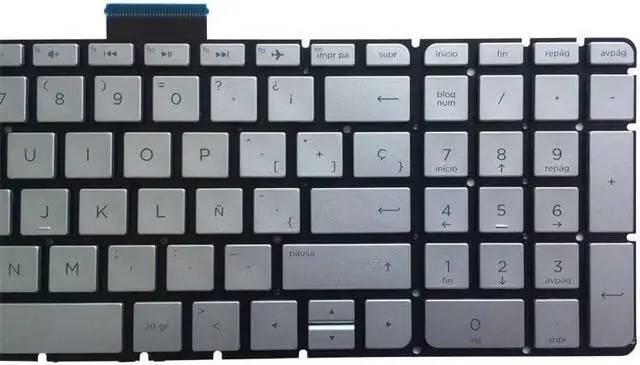 Alt view image 3 of 3 - OEM Spanish/Latin Laptop Keyboard for HP Pavilion 15 Series - 15-AS, 15T-AS, 15-AE, 15-AH, 15-AW, 15T-AE, 15-BC, 15-AX, 15-AN, 15-BK, 15-AB, 15Z-AB - Silver/Black/Red Accessories(Red SP backlit)
