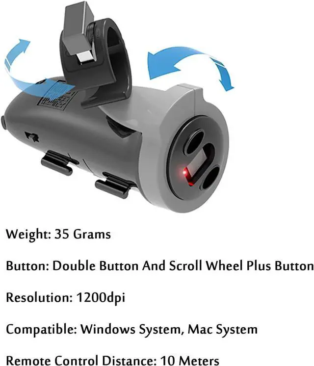 Alt view image 5 of 7 - Wireless Finger Mouse, Wearable Remote Mice PPT Slides Presenter, Rechargeable Lazy Finger Rings Mouse, Adjustable Control Mode, 360° Rotation,Compatible Mac/Windows,Black