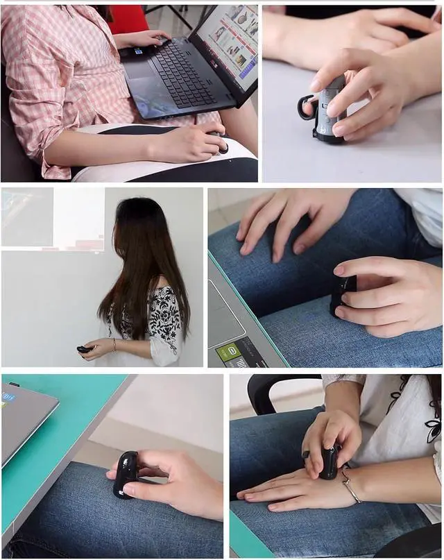 Alt view image 7 of 7 - Wireless Finger Mouse, Wearable Remote Mice PPT Slides Presenter, Rechargeable Lazy Finger Rings Mouse, Adjustable Control Mode, 360° Rotation,Compatible Mac/Windows,Black