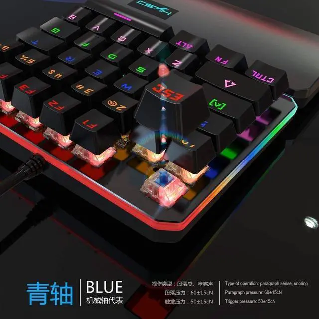 Alt view image 7 of 7 - One Handed Mechanical and Programmable Mouse Combo USB Wired Gaming Keypad and LED Backlit Mouse for LOL/PUBG/Wow/Dota/OW