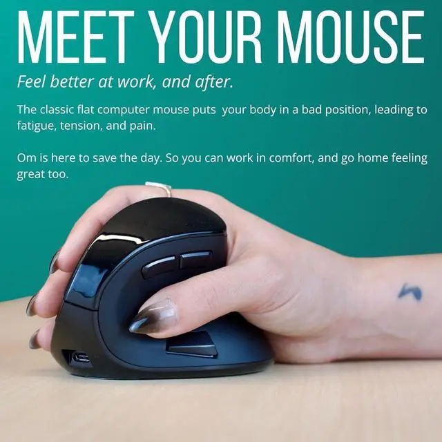 Alt view image 6 of 7 - Ergonomic Expert Pack | Topo Standing Desk Mat and Om Handshake Vertical Mouse | Standing Desk Mat | Ergonomic Mouse