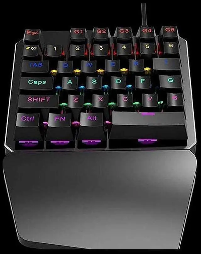 Alt view image 5 of 5 - USB Wired Small 35keys One-Hand Keypad, Colorful Backlight Half Keyboard for Computer Game
