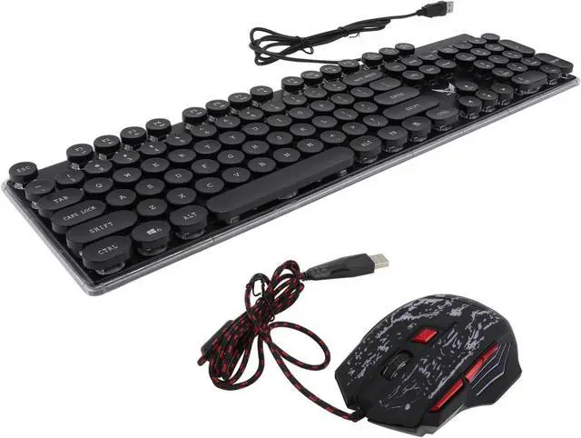 Main image of Rainbow Backlit Gaming Keyboard and Mouse Set Ergonomic USB Gamer Combo RGB LED Lighting for PC and Laptop