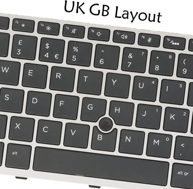 Alt view image 3 of 6 - Laptop Replacement Keyboard for HP ZBook 14u G5 G6, Elitebook 840 G5/G6, 846 G5/G6, 745 G5 /G6, L11307-031 L14377-031, Backlit (UK GB Layout, Silver Frame)