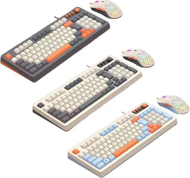 Alt view image 3 of 7 - Backlits Gaming Keyboard Mouse, Ergonomic USB Wire Keyboard USB Cable for PC Computer Wire Connection Keyboard