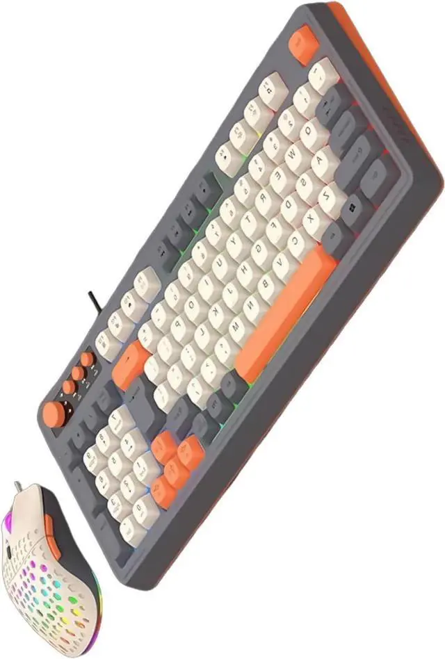 Alt view image 7 of 7 - Backlits Gaming Keyboard Mouse, Ergonomic USB Wire Keyboard USB Cable for PC Computer Wire Connection Keyboard