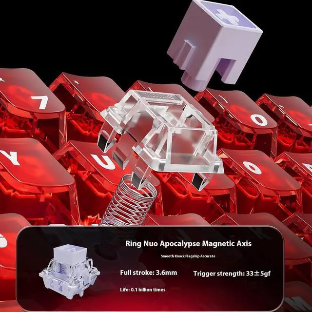 Alt view image 7 of 7 - FKZ MADLIONS MAD Light 60 HE Magnetic Switch Gaming Keyboard,60% Hollow Aluminum Case Hall Effect Rapid Trigger Hot Swap Mechanical Keyboard with Adjustable Actuation RGB Backlit Keycaps (White)