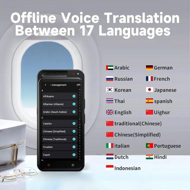 Alt view image 5 of 7 - Language Translator Device, VORMOR ChatGpt Ai Translator, Spainish English Two Way Real-Time Voice Translation, Support 138 Languages, Offline&Recording&Photo Translation for Travel Business Learning