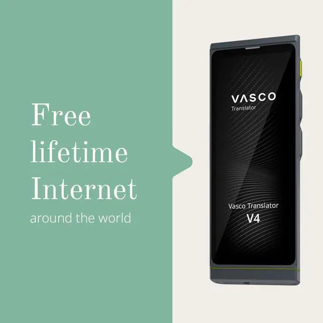 Alt view image 4 of 7 - Vasco V4 Language Translator Device with Free Lifetime Internet in Almost 200 Countries + Vasco Translator V4 Protective Case