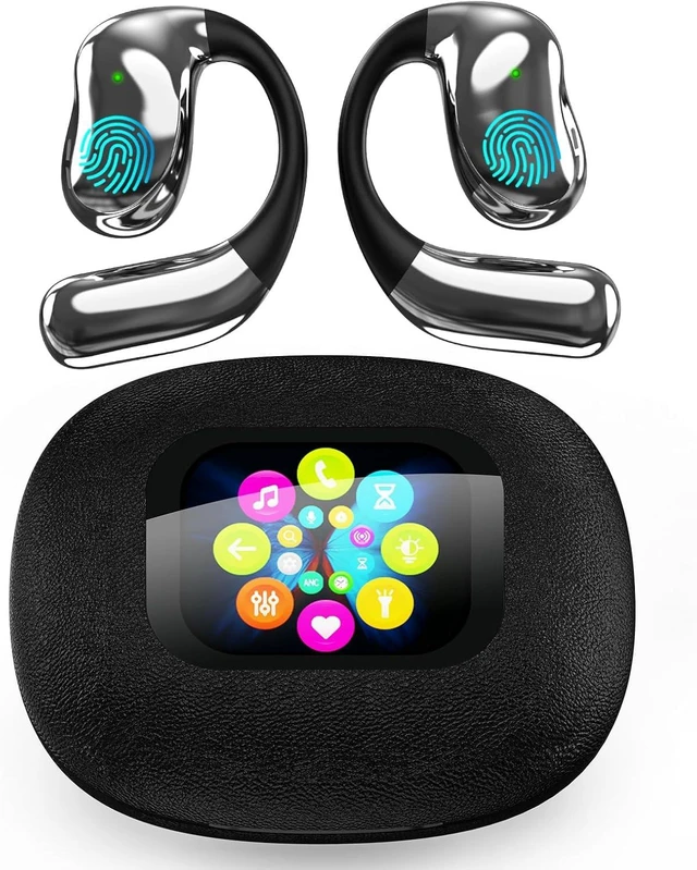 Main image of AI Translator Earbuds, Real-Time 180 Languages, 8 Offline Modes with Touchscreen, for iOS & Android, Black