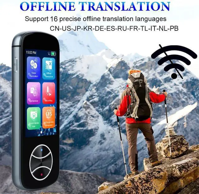 Alt view image 2 of 6 - Language Translator Device No WiFi Needed, Upgraded Language Translator Two Way with 137+ Languages, Voice Translator with WiFi/Offline/Photo Support for Travel Business Learning