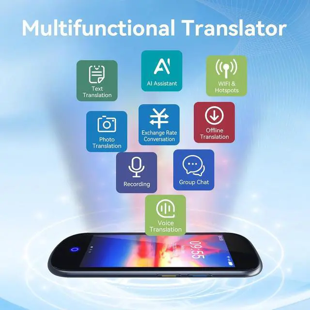 Alt view image 2 of 6 - AI Language Translator Device with 137 Languages,Portable Traductor,Two-Way Translation, Accuracy Instant Translating Device for Travel Business Study-Grey