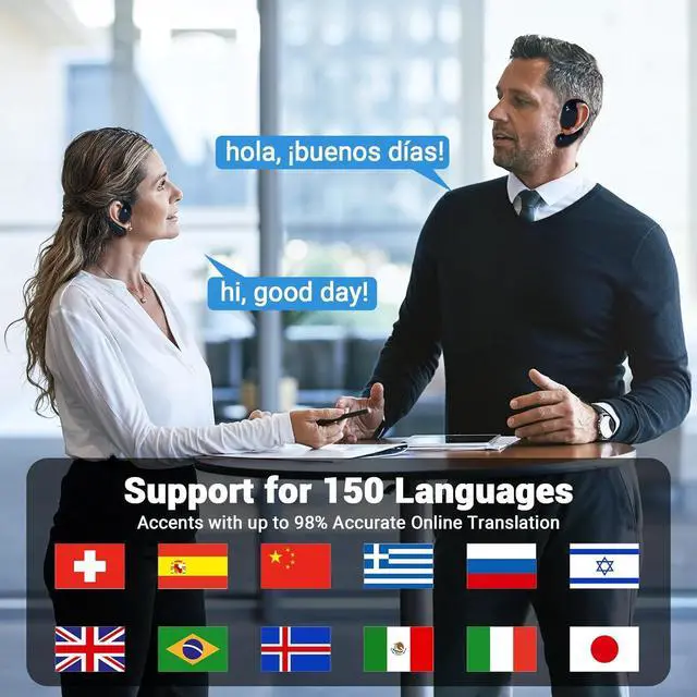 Alt view image 2 of 7 - Real Time Translator Earbuds + Language Translation Device Z16